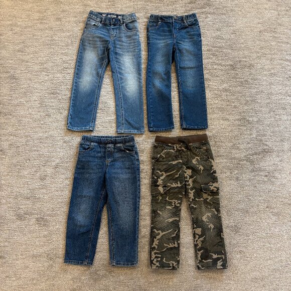 Blue Jeans + Cargo Pants - Set of 4 - Size 5T - Cat & Jack - Old Navy - Picture 1 of 7
